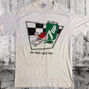 Vintage 7UP Spot T-Shirt | See Spot Catch Rays 1988 - Size Large - Tee Jays Tee